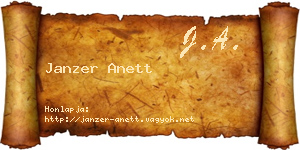 Janzer Anett névjegykártya